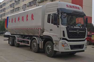國六東風天龍前四后六散裝飼料運輸車